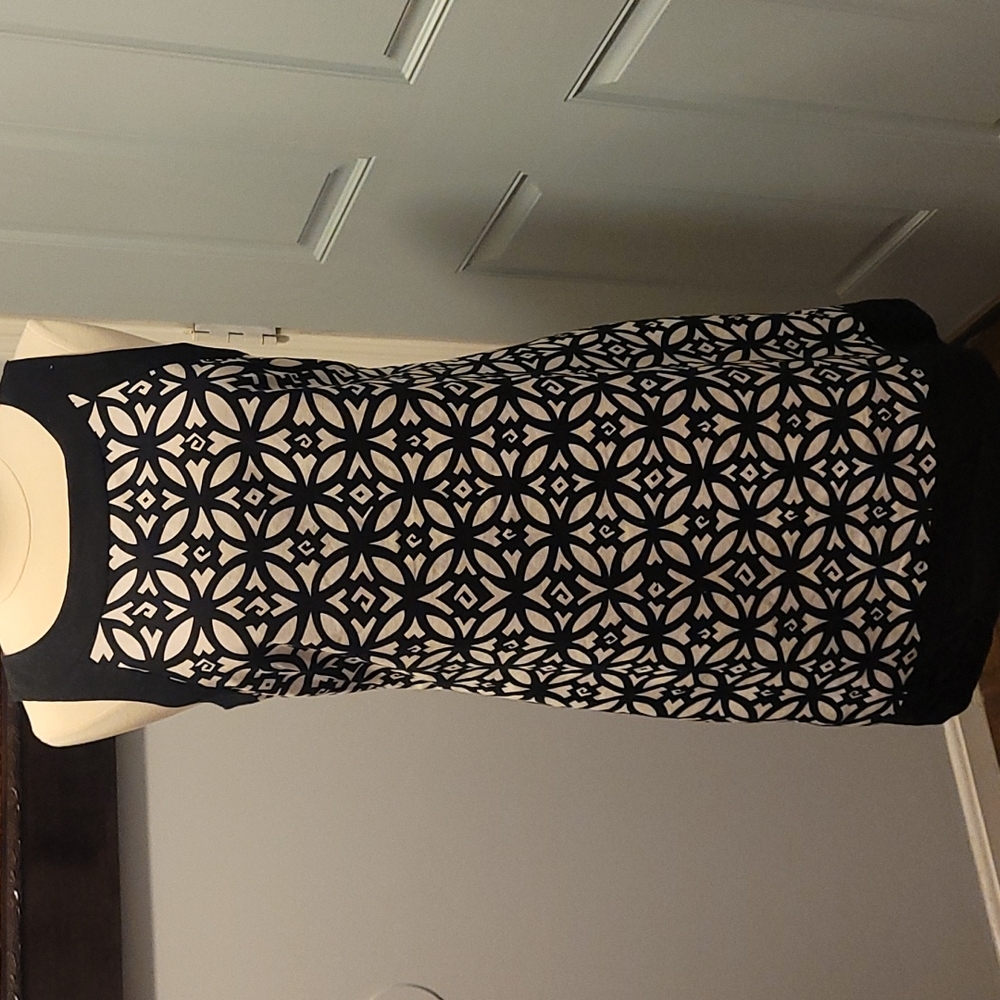 Adorable black & white midi dress.